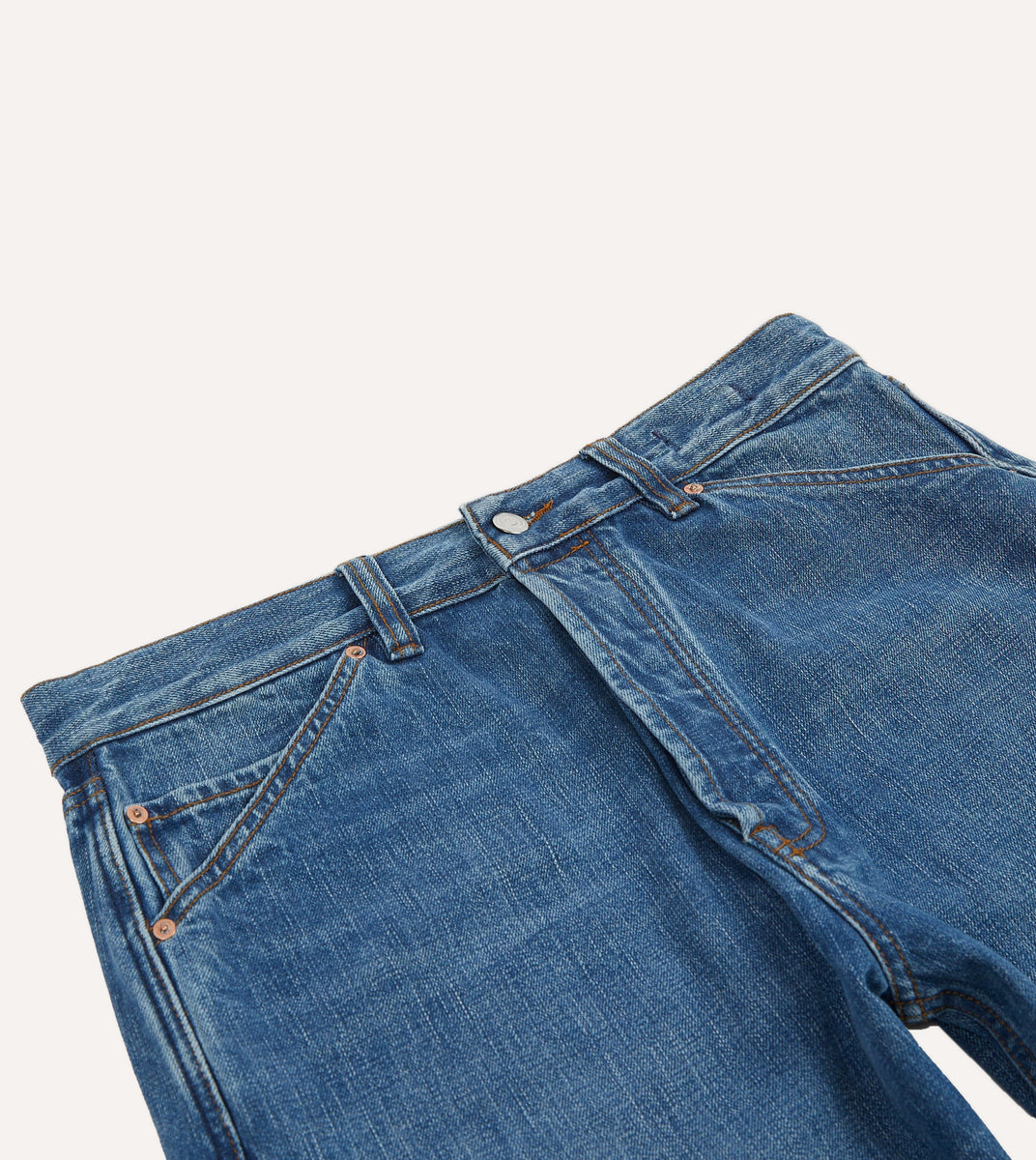 Custom Wash 14.2oz Selvedge Japanese Five-Pocket Drakes Denim Jeans –