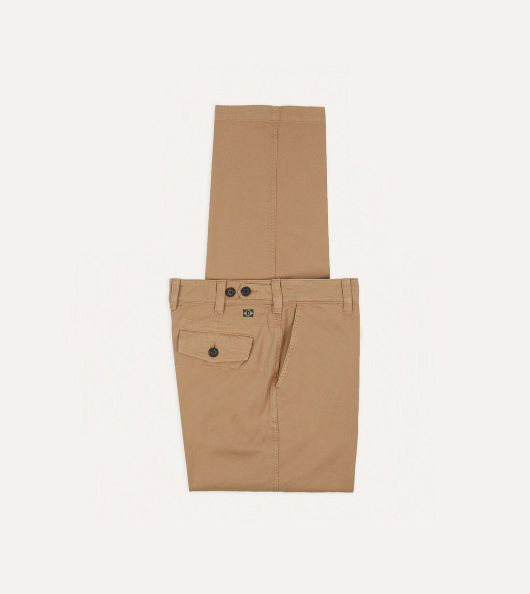 Tobacco Cotton Flat Front Chino – Drakes