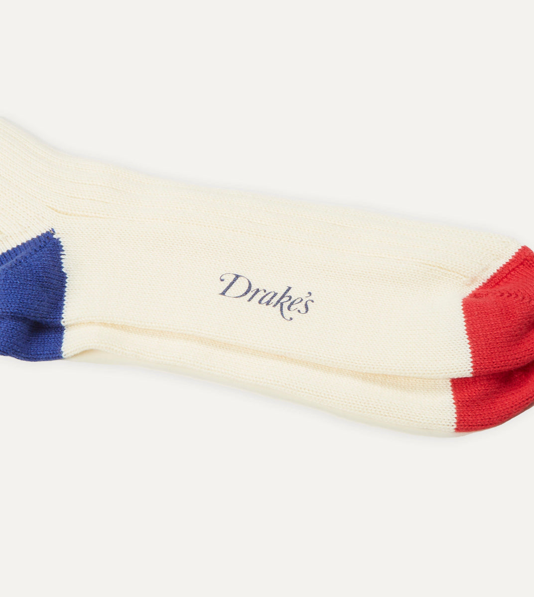 Ecru, Red and Navy Striped Sport Socks – Drakes