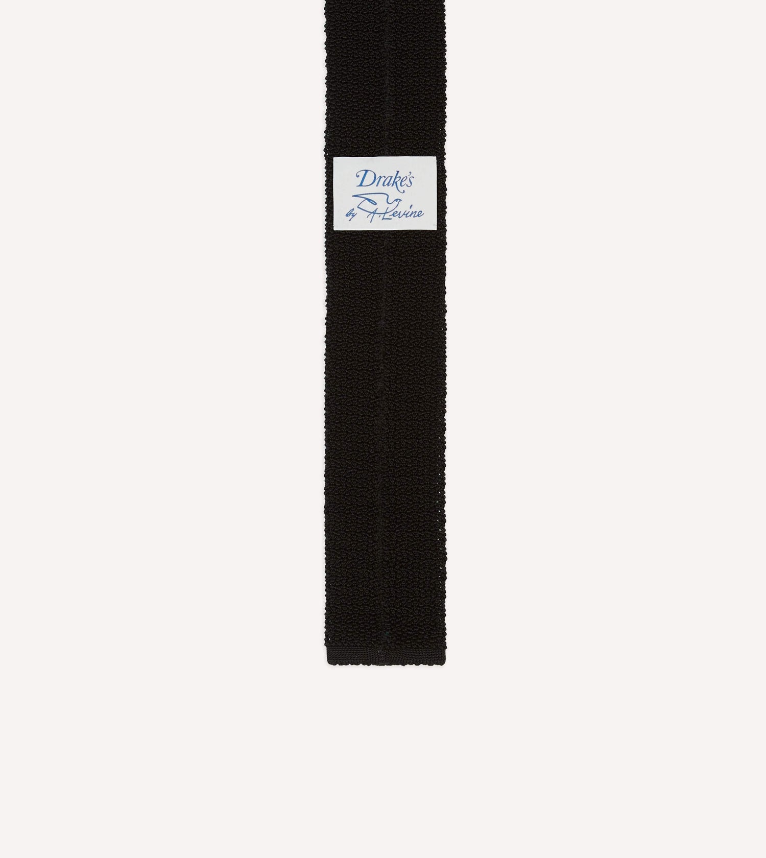 Drake's by A. Levine Black Knitted Silk Tie