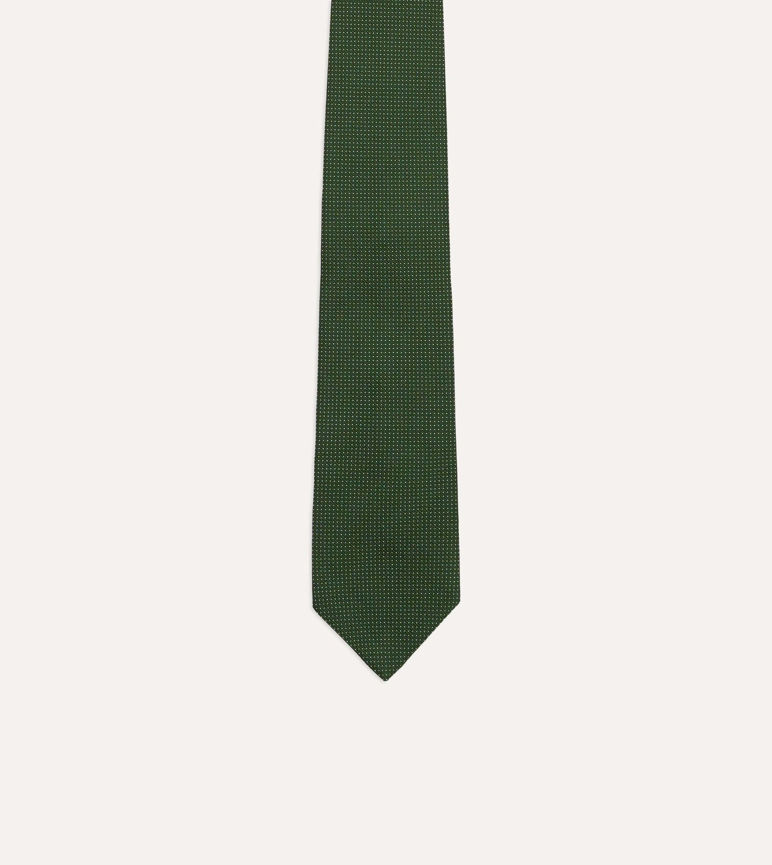 Green Micro Polka Dot Embroidered Tipped Tie