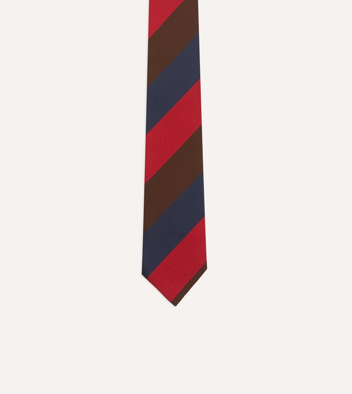 Navy, Red and Brown Triple Stripe Mogador Tipped Tie