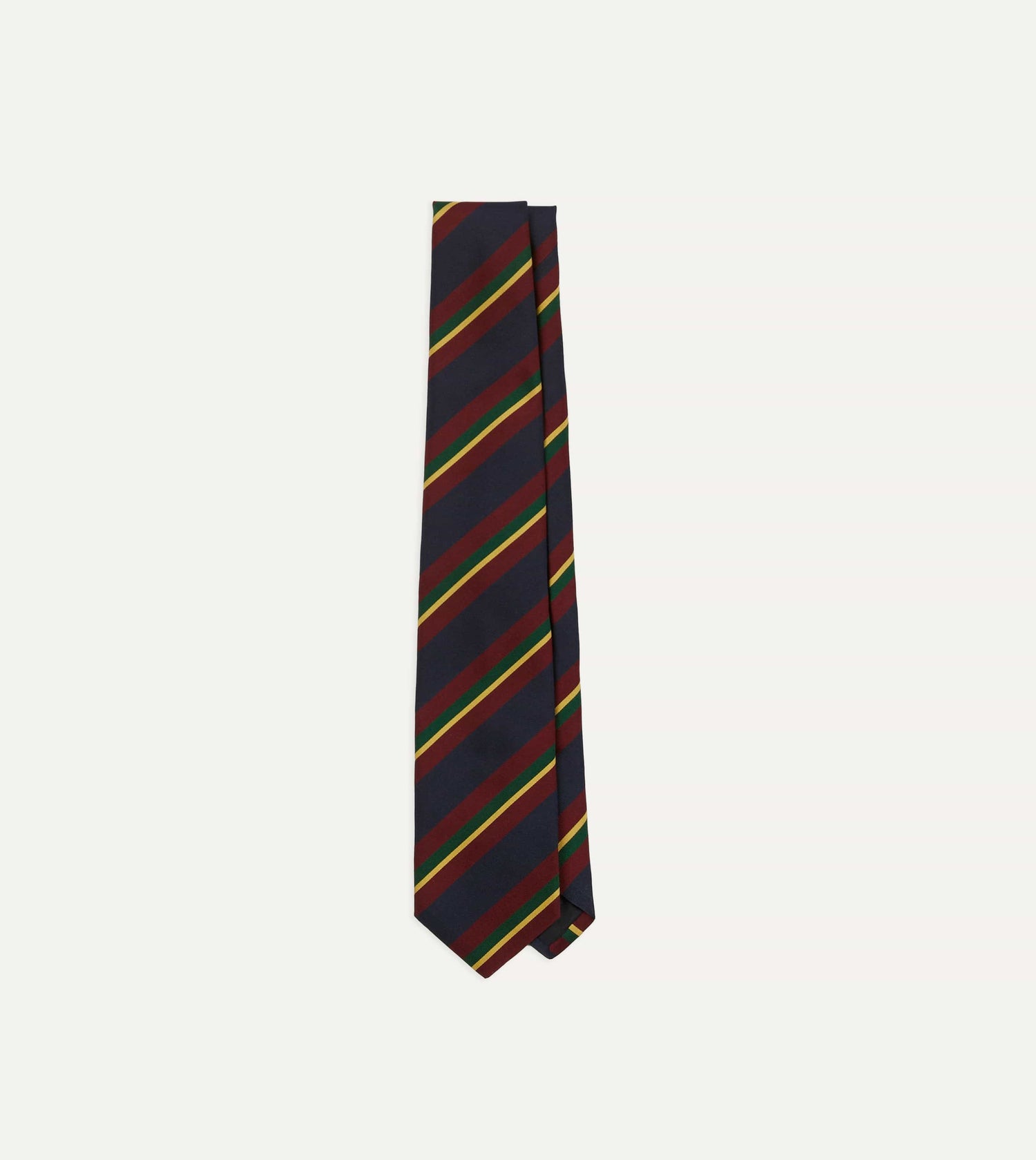 Green Multi Stripe Silk Mogador Tipped Tie