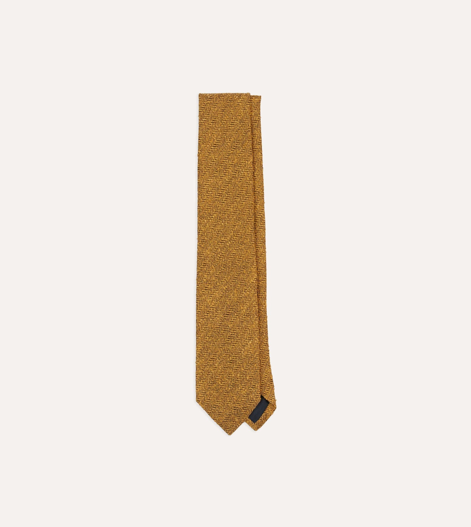 Yellow Herringbone Shantung Silk Tipped Tie