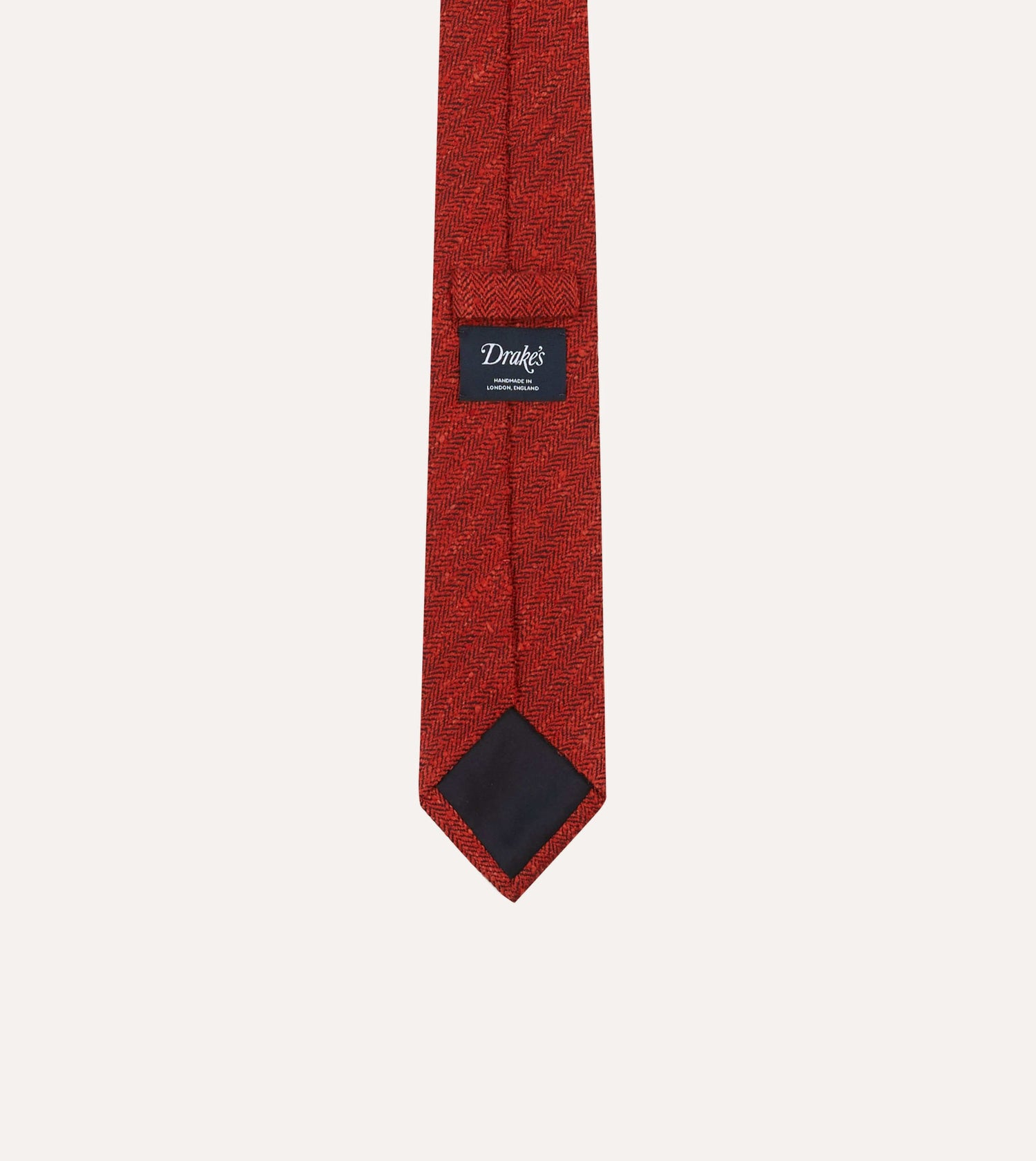 Red Herringbone Shantung Silk Tipped Tie