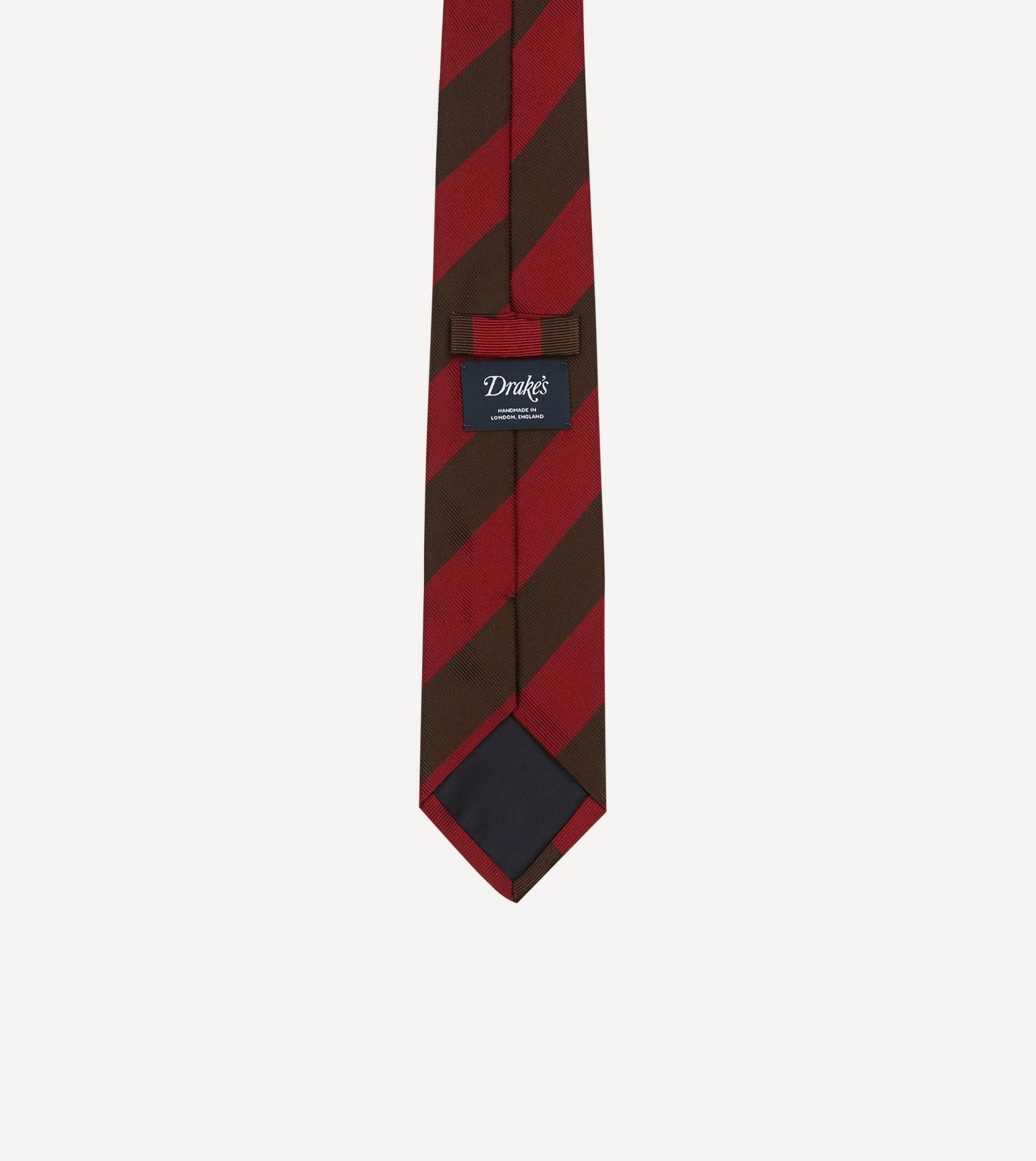 Red and Brown Block Stripe Mogador Silk Tipped Tie