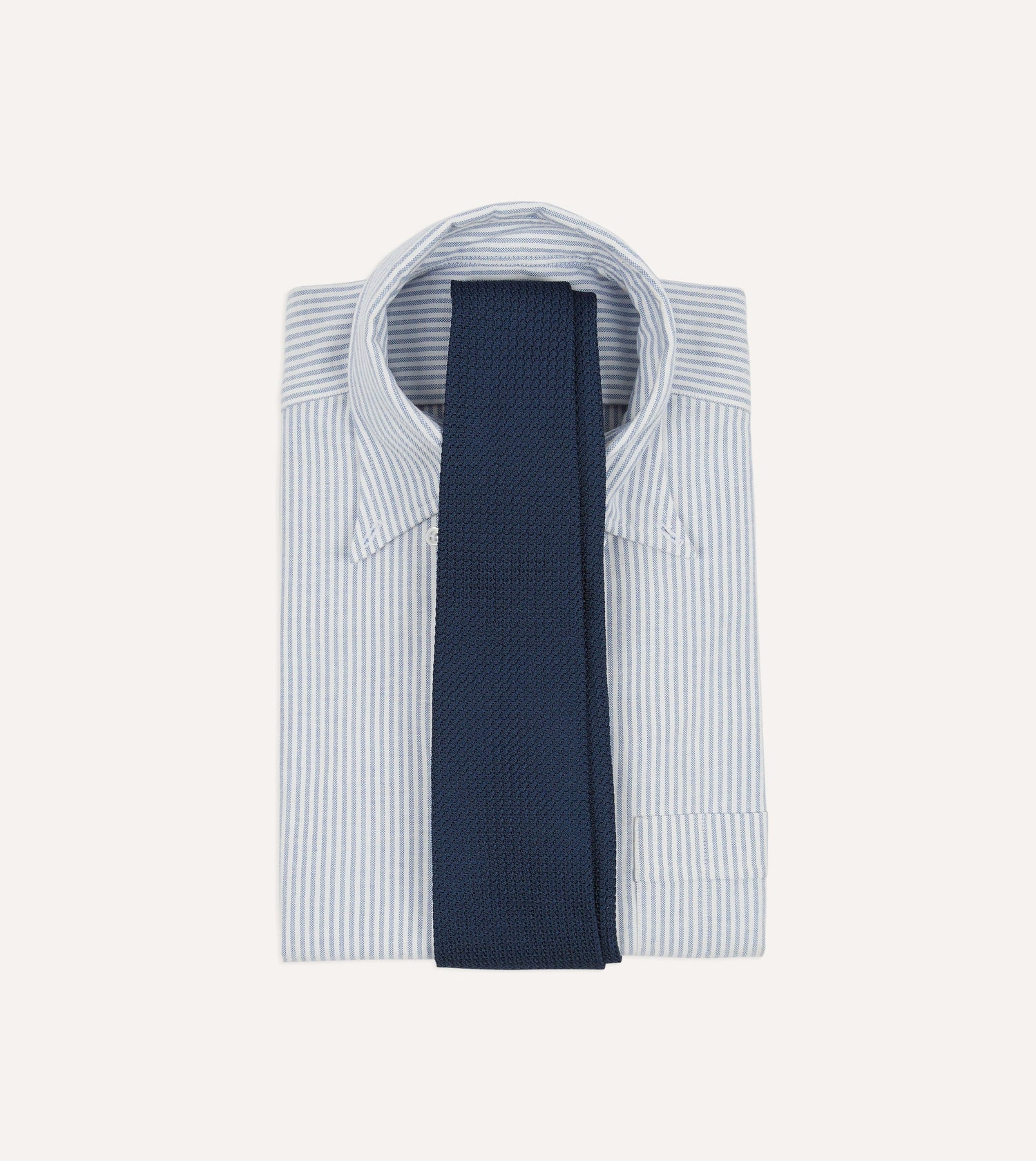 Navy Hand Rolled Large Knot Grenadine Tie