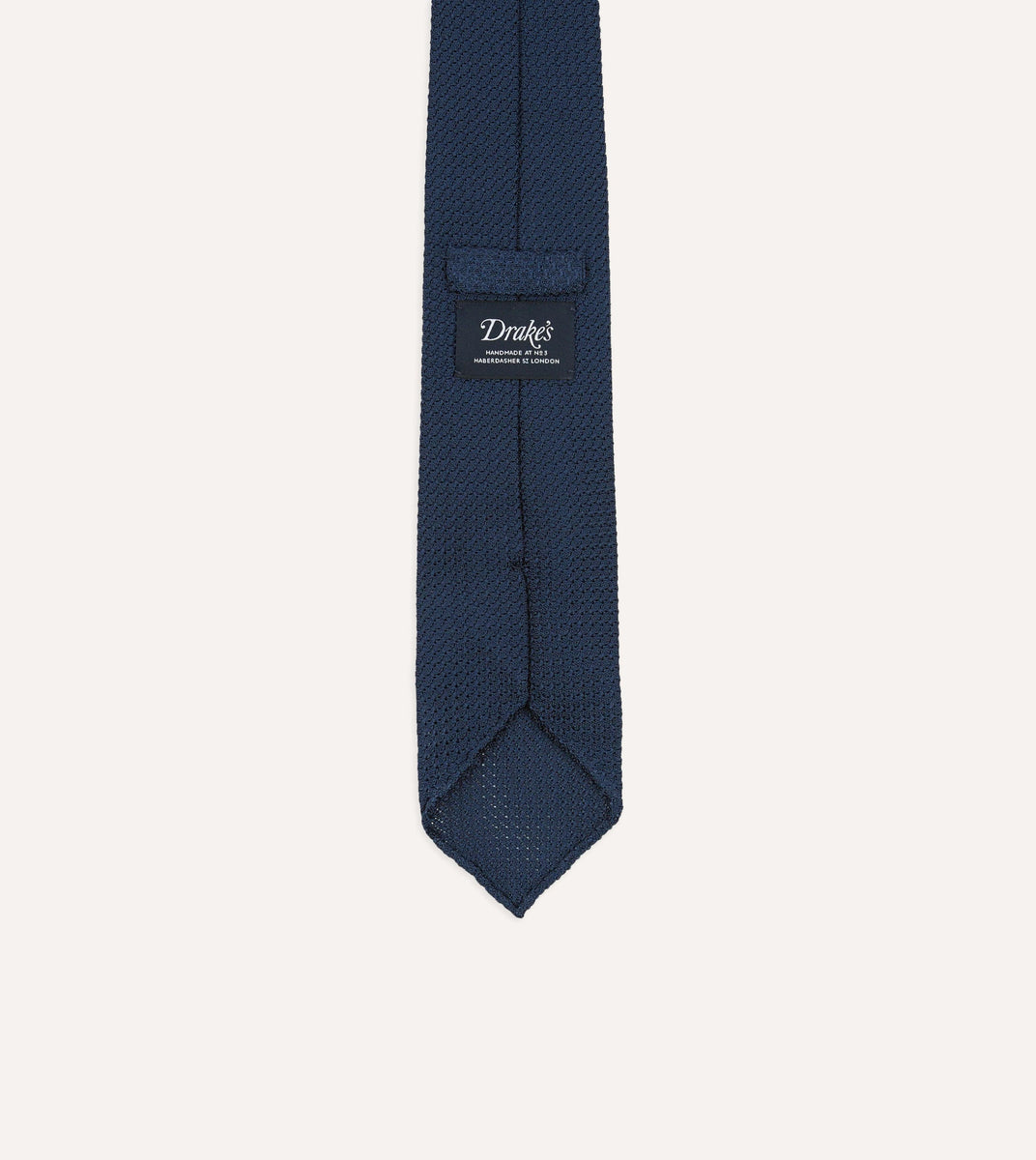 Navy Hand Rolled Large Knot Grenadine Tie – Drakes