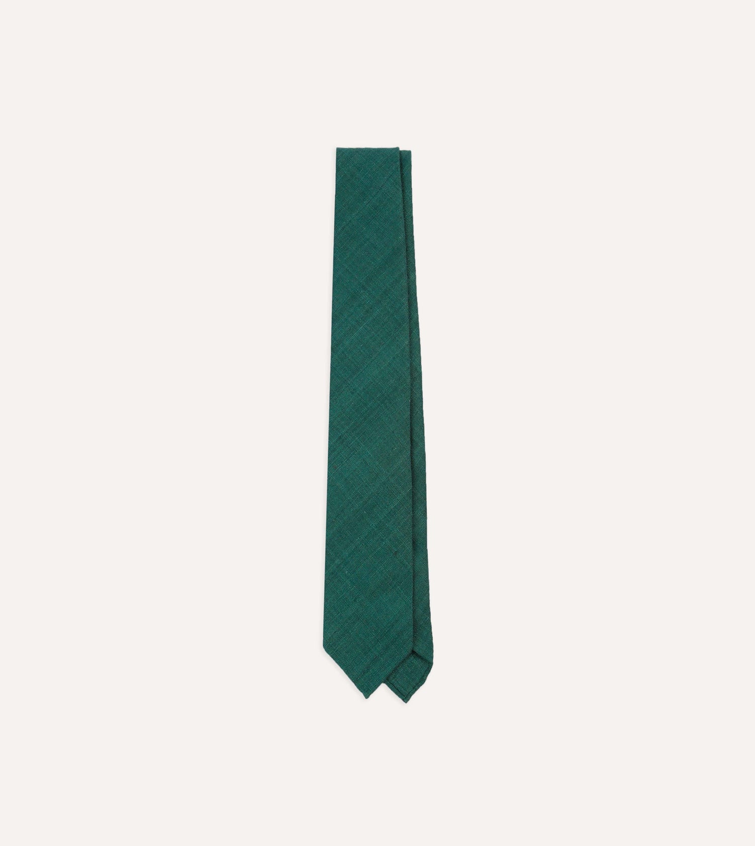 Teal Tussah Hand Rolled Silk Tie