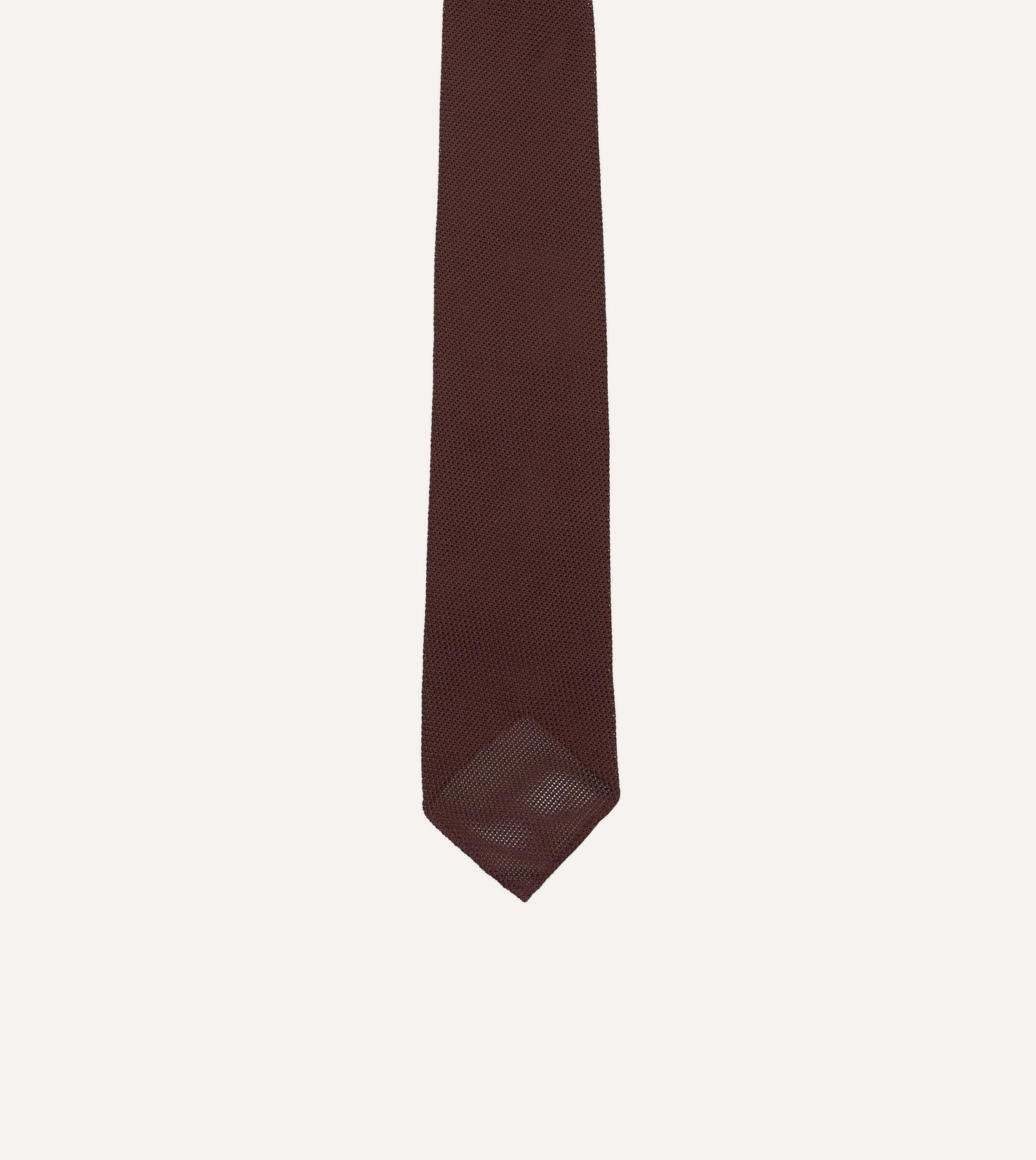 Burgundy Fine Woven Grenadine Silk Hand Rolled Tie