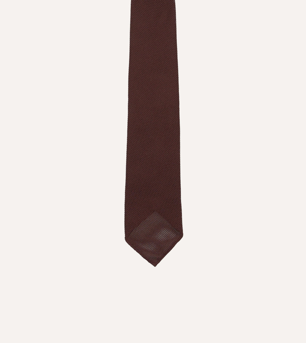 Burgundy Fine Woven Grenadine Silk Hand Rolled Tie – Drakes