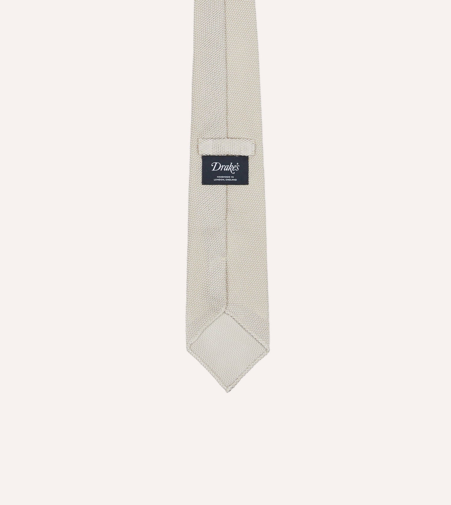 Ecru Fine Woven Grenadine Silk Hand Rolled Tie