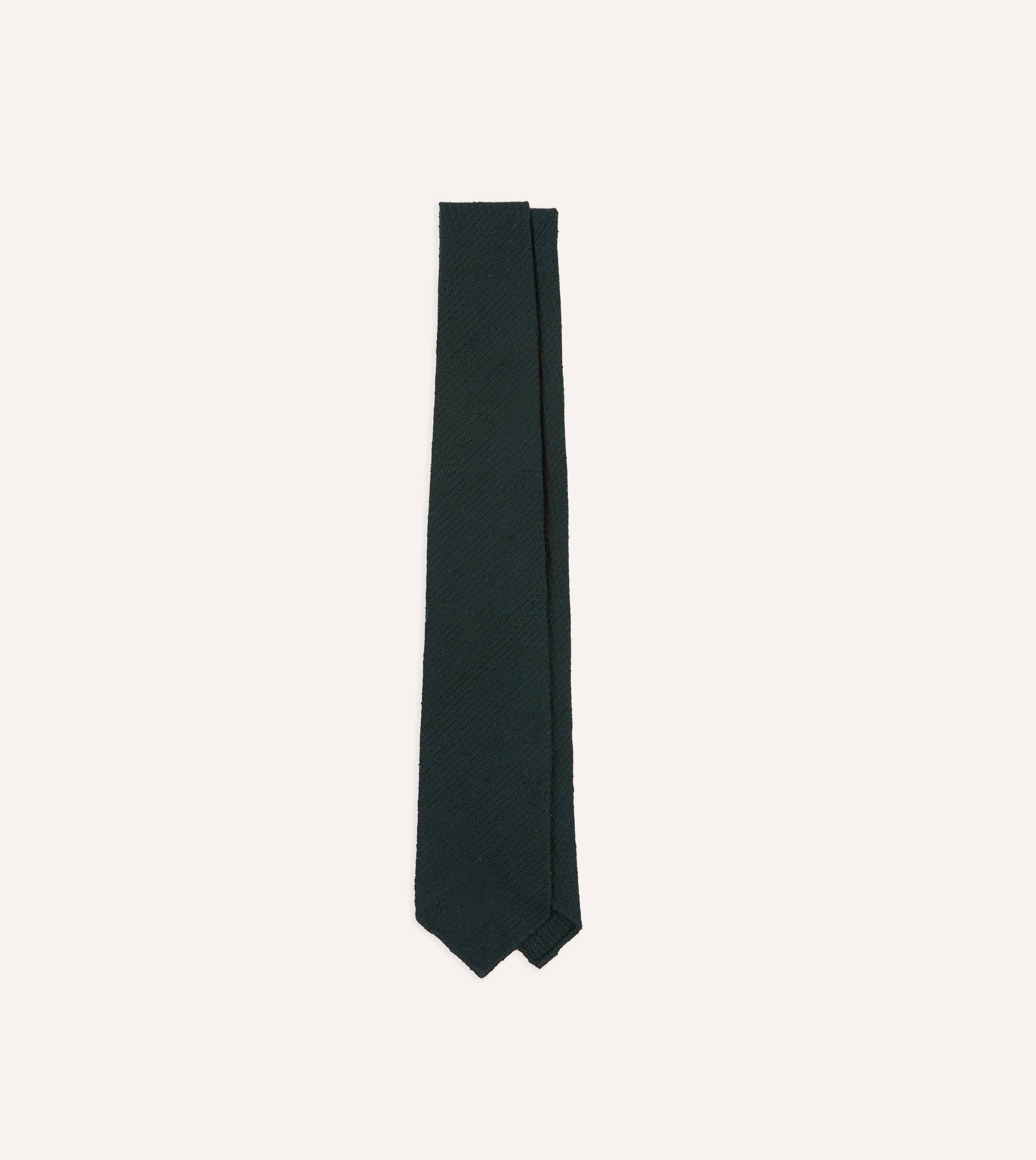 Green Shantung Silk Hand-Rolled Tie – Drakes