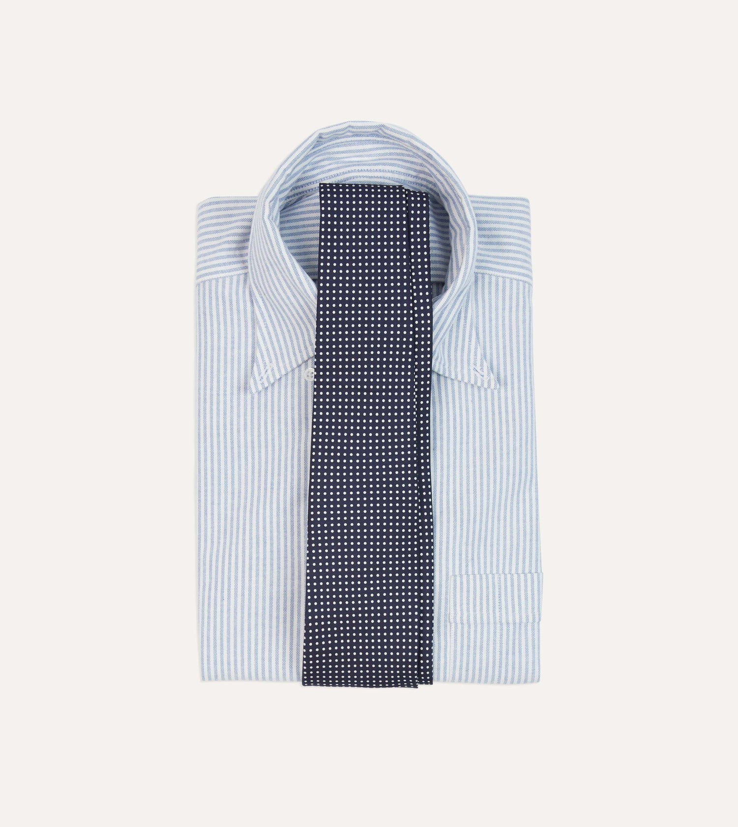 Navy Micro Polka Dot Silk Self-Tipped Tie