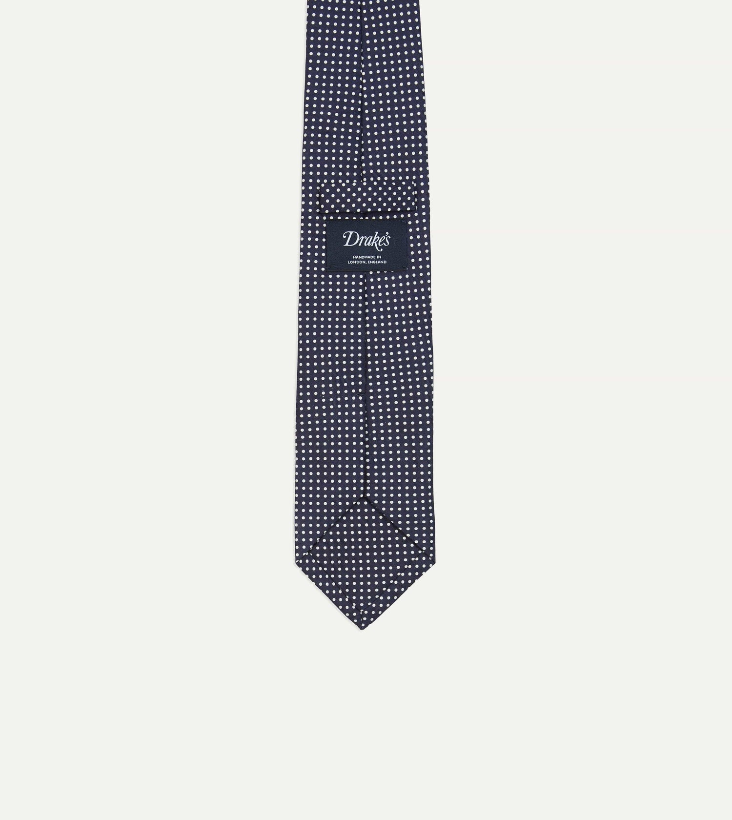 Navy Micro Polka Dot Silk Self-Tipped Tie