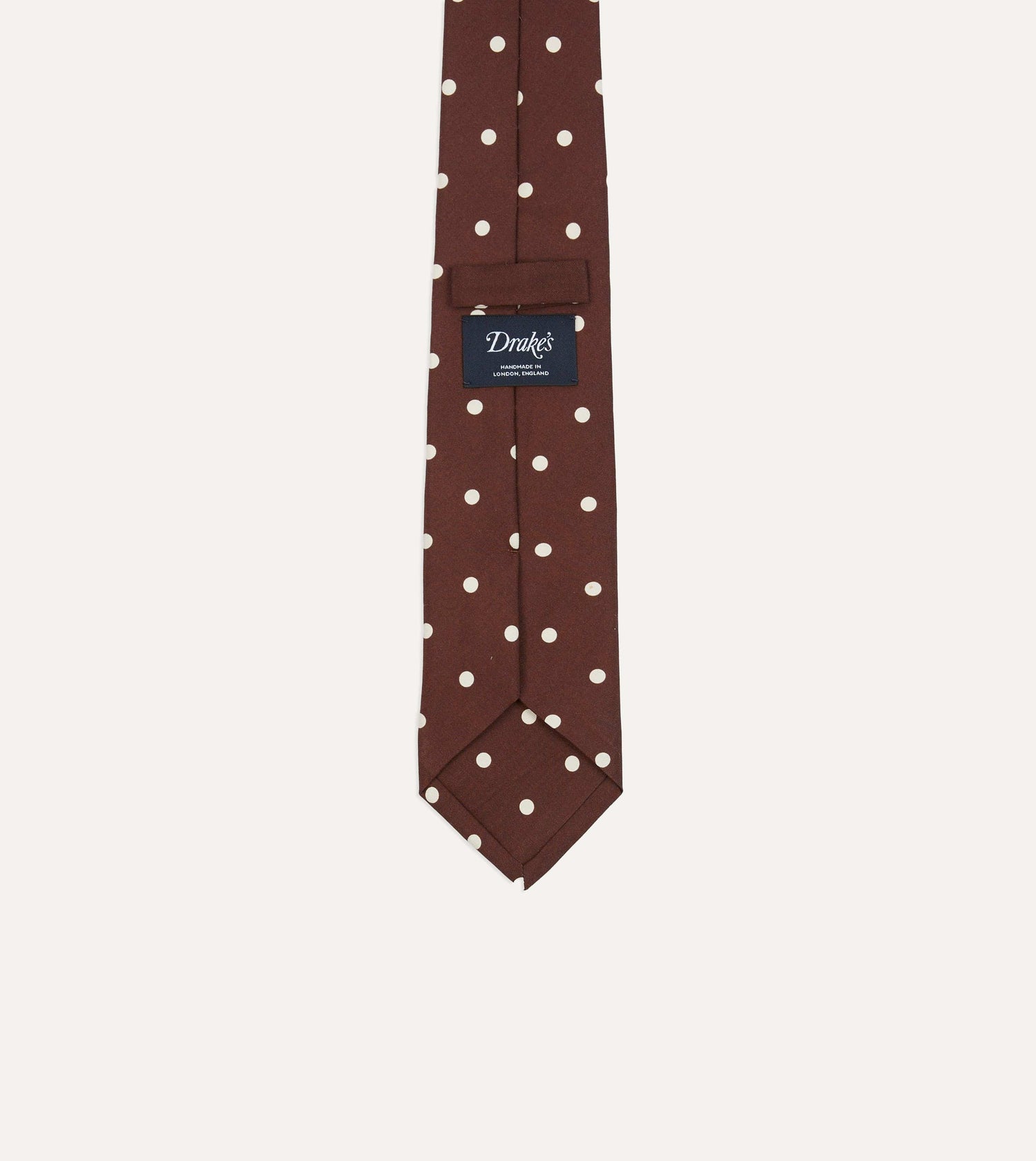 Brown Polka Dot Silk Self-Tipped Tie