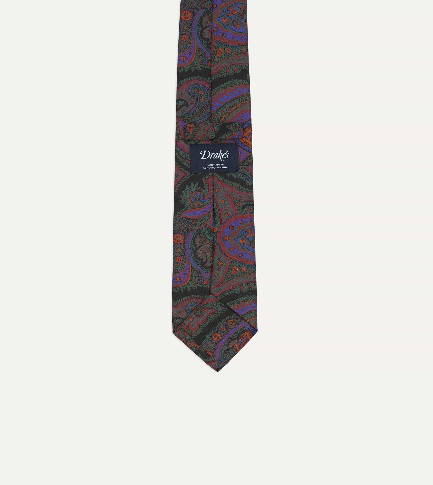 Green Acanthus Print Silk Self Tipped Tie