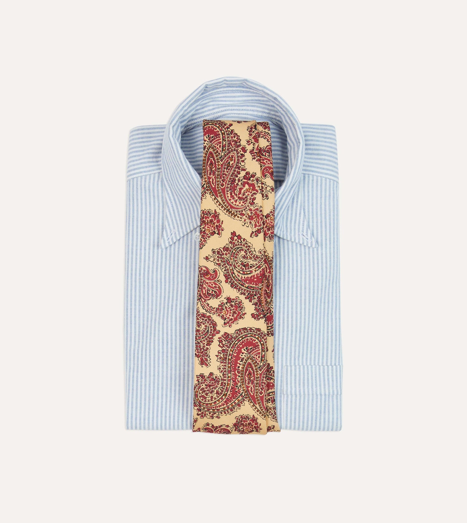 Yellow Paisley Print Silk Self Tipped Tie