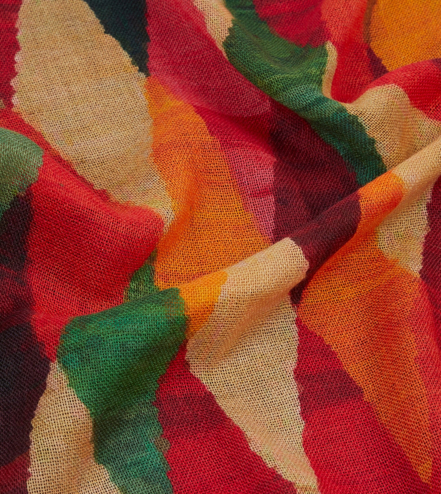 Harlequin Print Wool Gauze Scarf