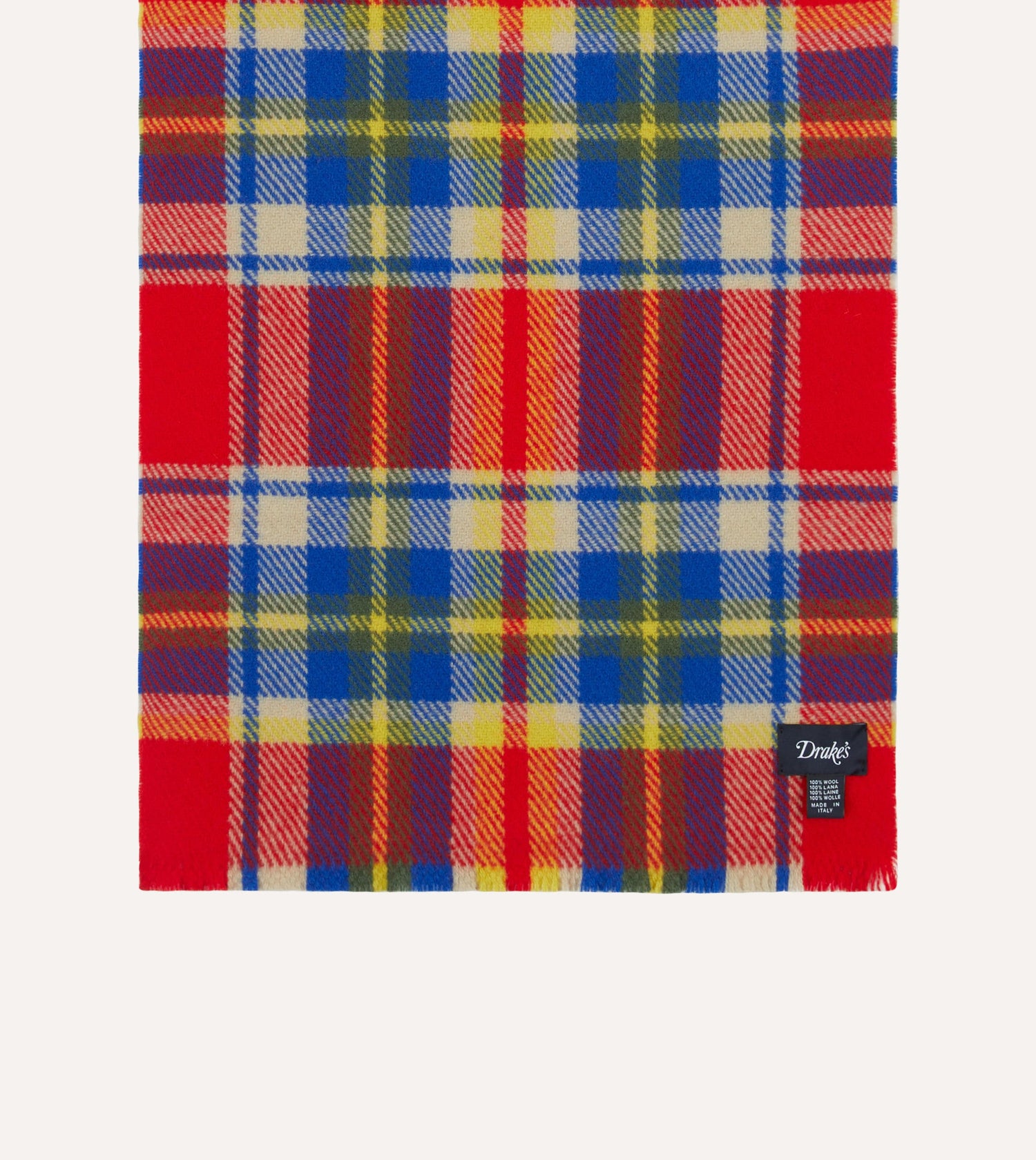 Red Tartan Check Wool Scarf