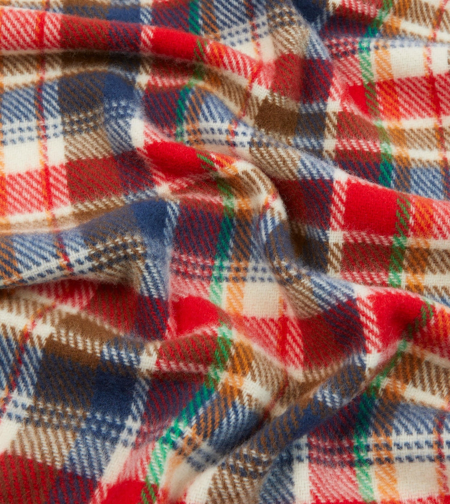 Red Tartan Check Wool Scarf