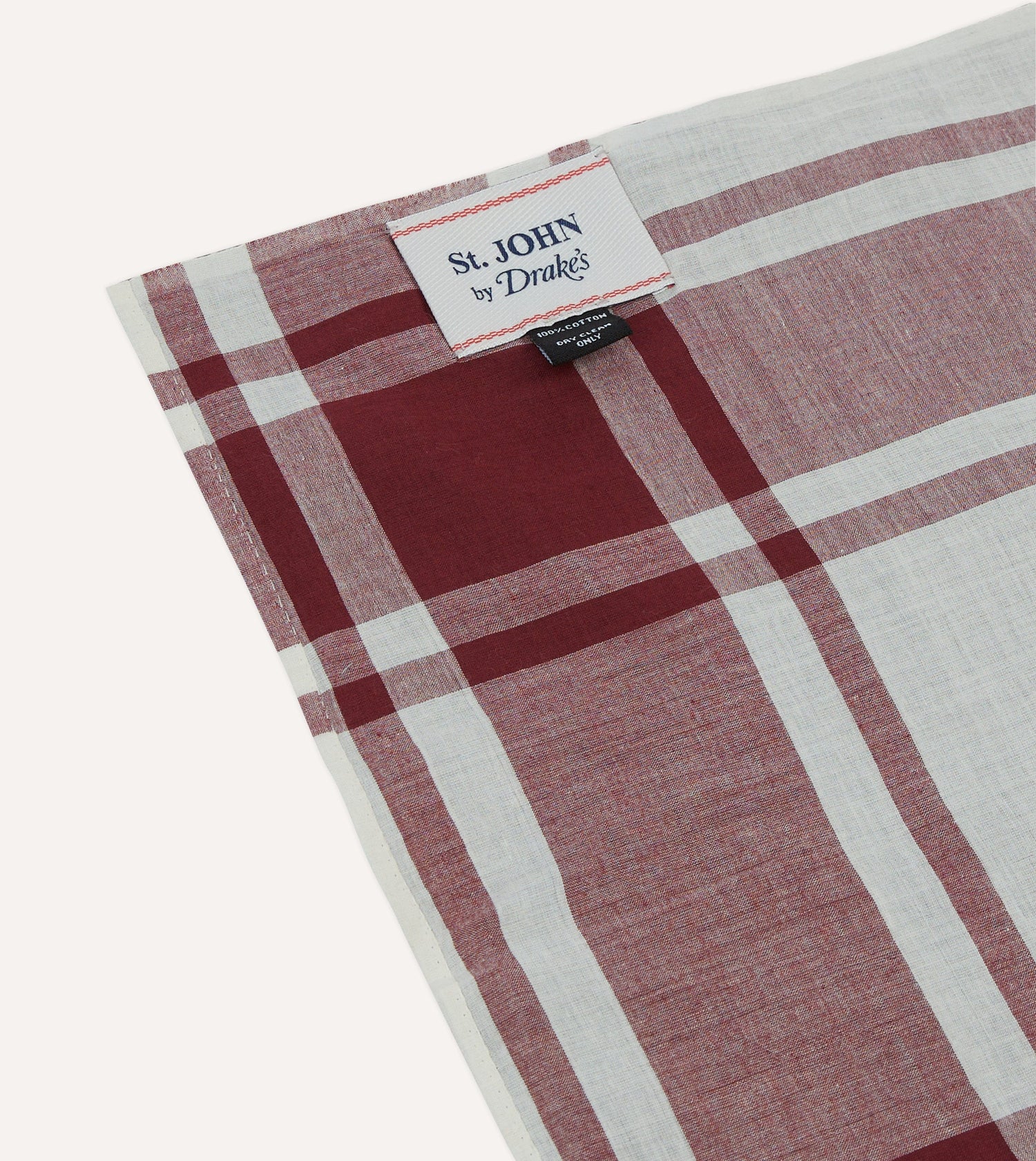 St. JOHN by Drake's Red Tablecloth Print Cotton Bandana