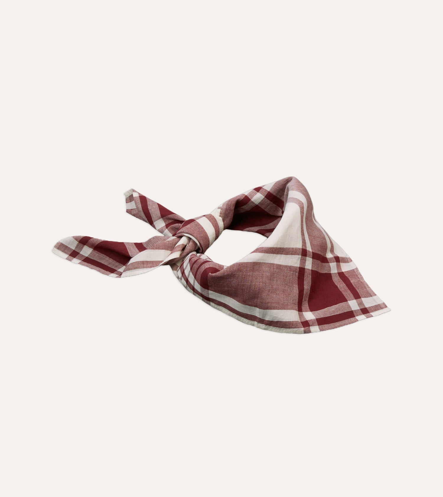 St. JOHN by Drake's Red Tablecloth Print Cotton Bandana