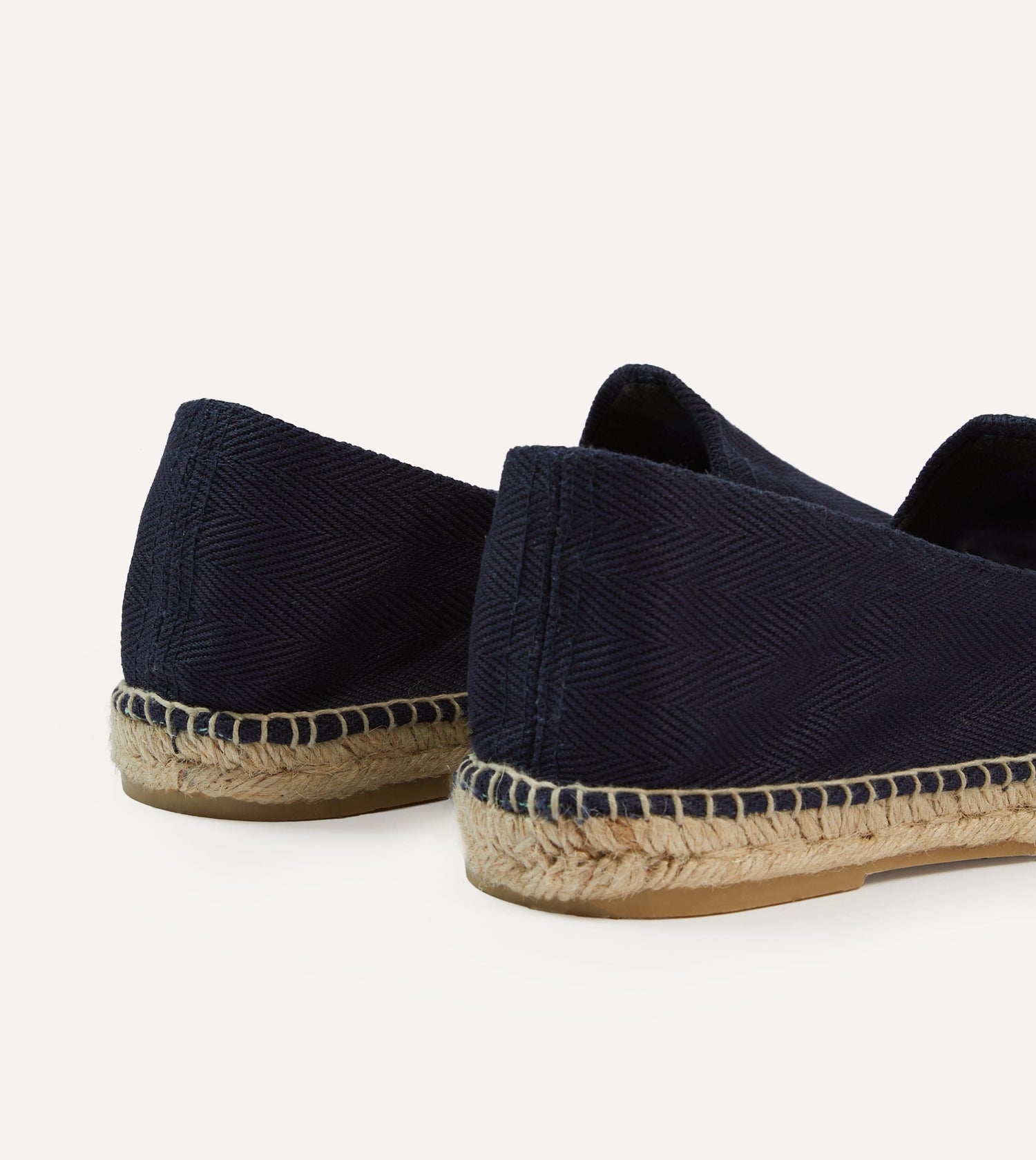 Navy Herringbone Cotton Espadrilles