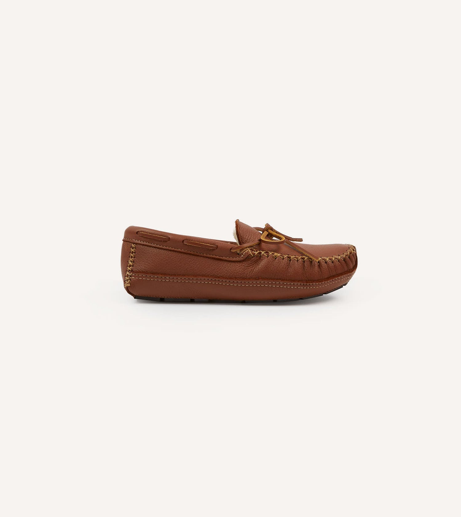 Minnetonka Brown Sheepskin Lined Moose Slipper