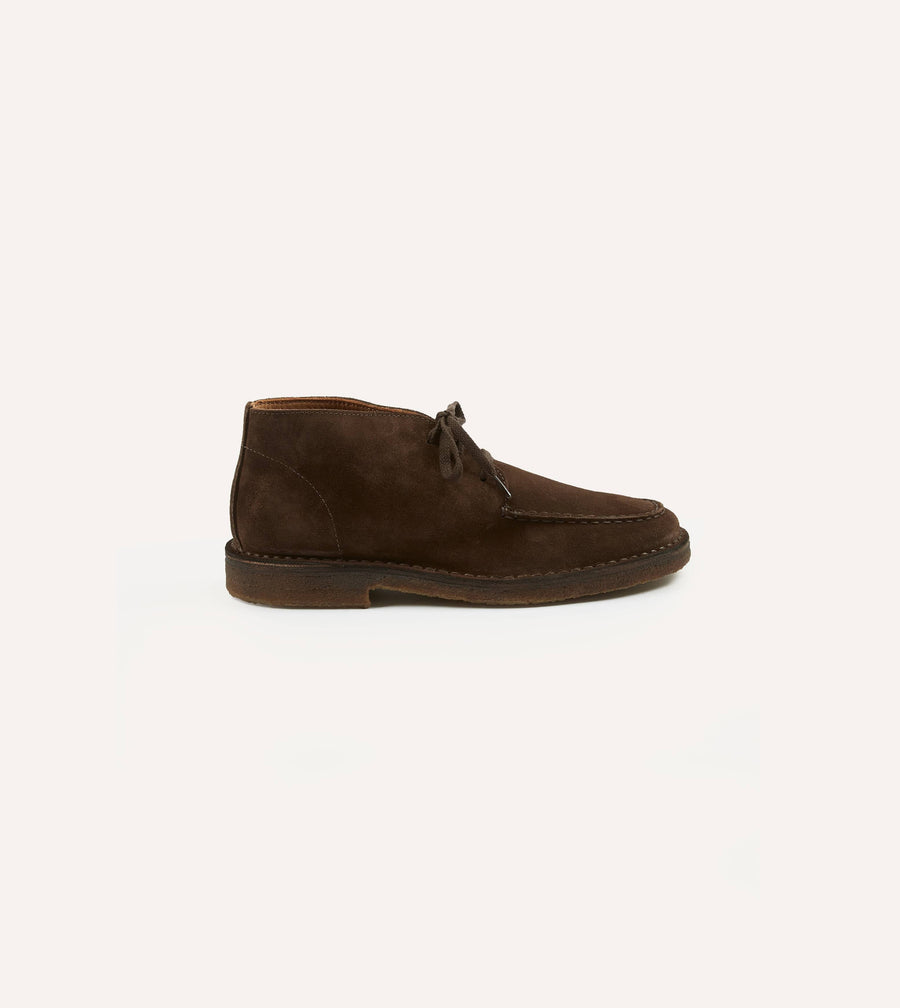 Crosby Moc-Toe Chukka Boot Brown Suede – Drakes