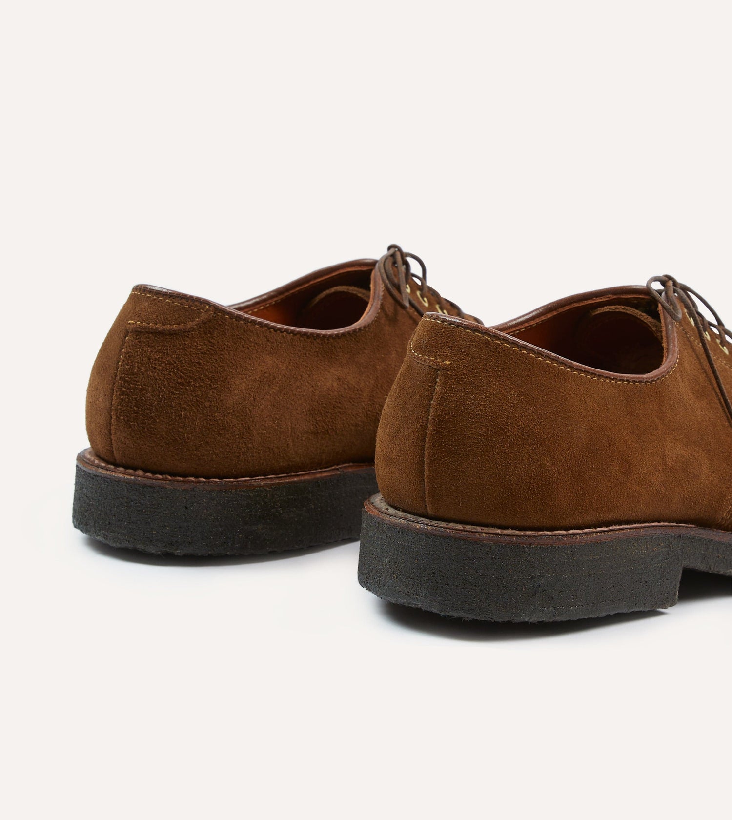 Alden for Drake's Tobacco Suede Plain-Toe Blucher with Double Crepe Sole