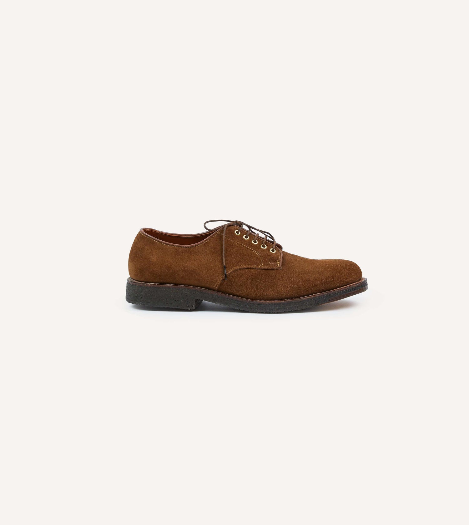 Alden for Drake's Tobacco Suede Plain-Toe Blucher with Double Crepe Sole