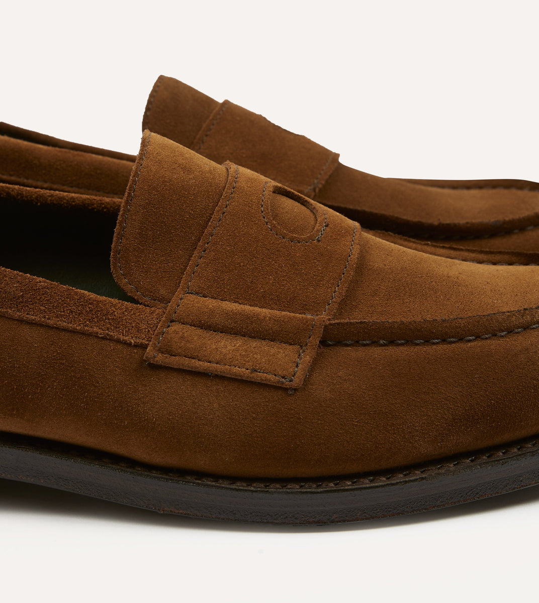 Snuff Suede Charles Goodyear Welted Penny Loafer – Drakes