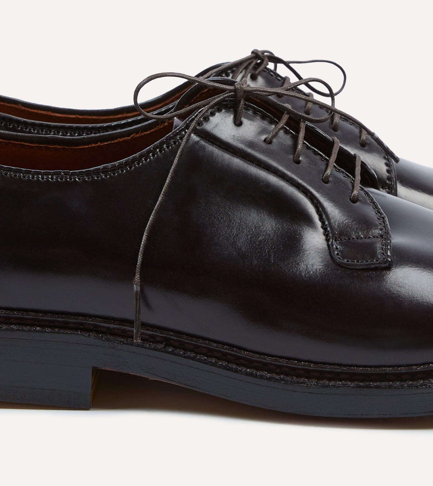 Alden Black Cordovan Plain Toe Blucher