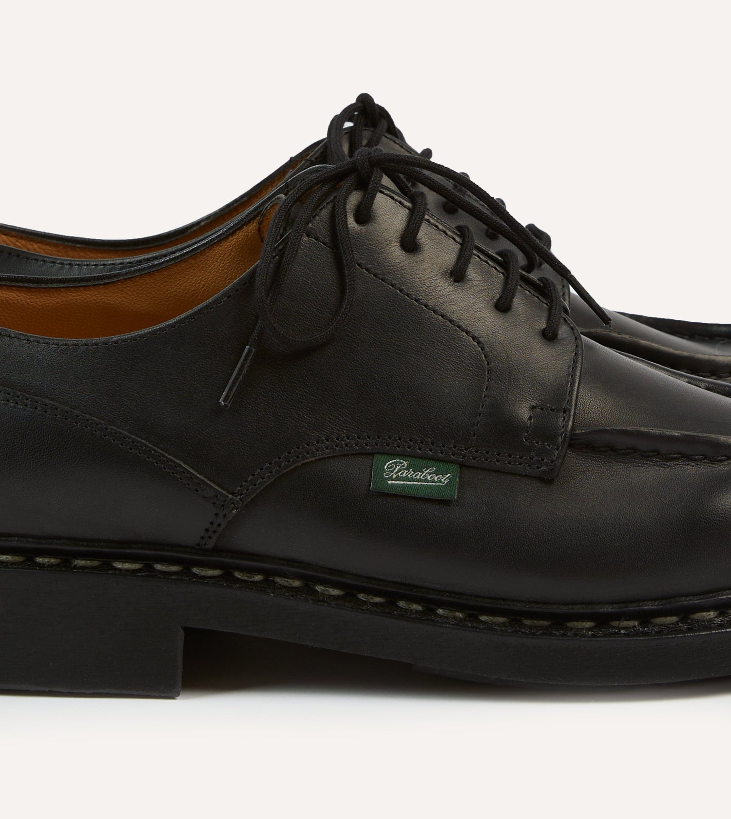 Paraboot Chambord Black Leather Derby Shoe