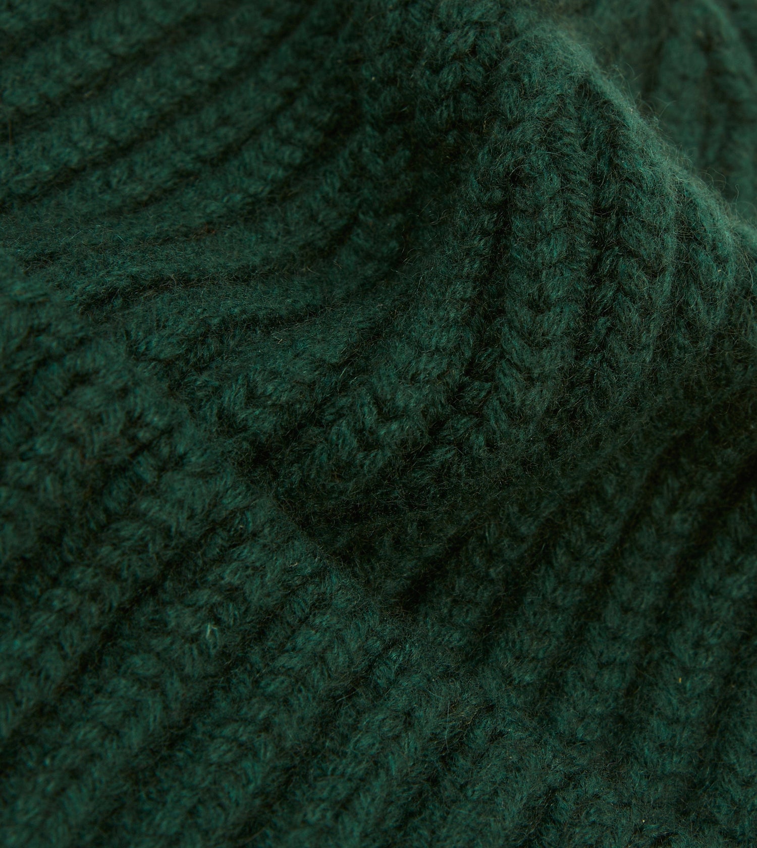 Forest Green Cashmere Ribbed Knit Cap