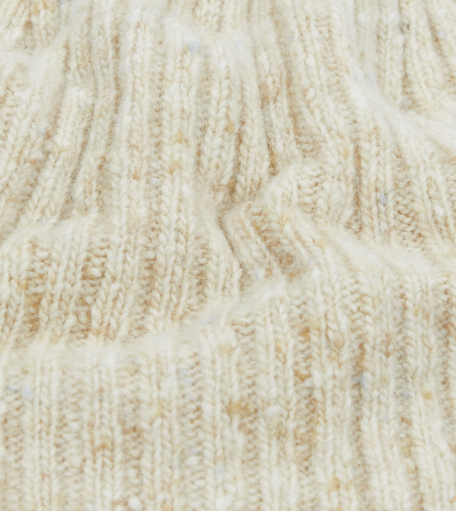 Oatmeal Ribbed Merino Donegal Knit Cap