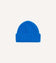 Blue Angora Lambswool Ribbed Knit Cap