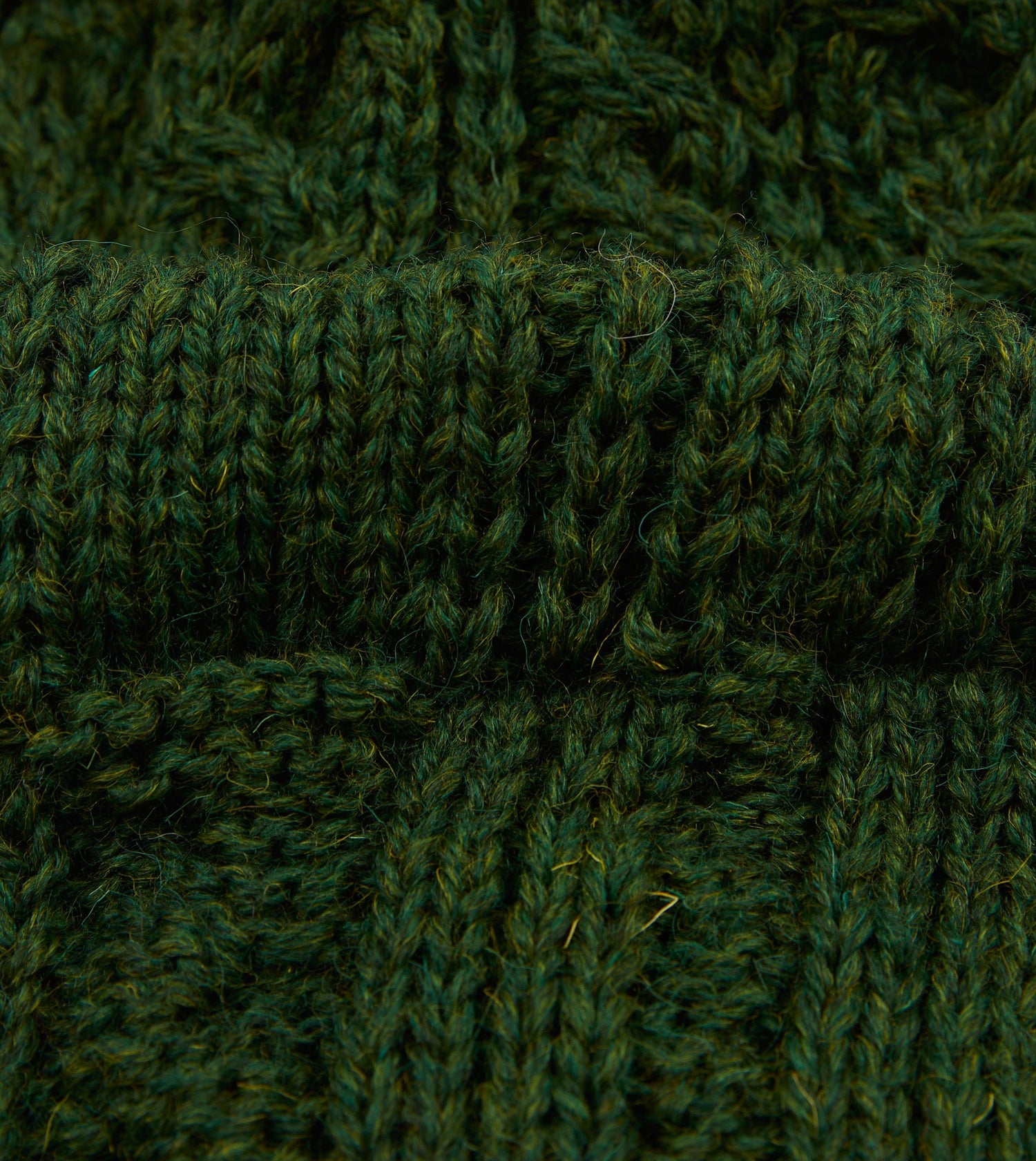 Green Wool Cable Knit Cap