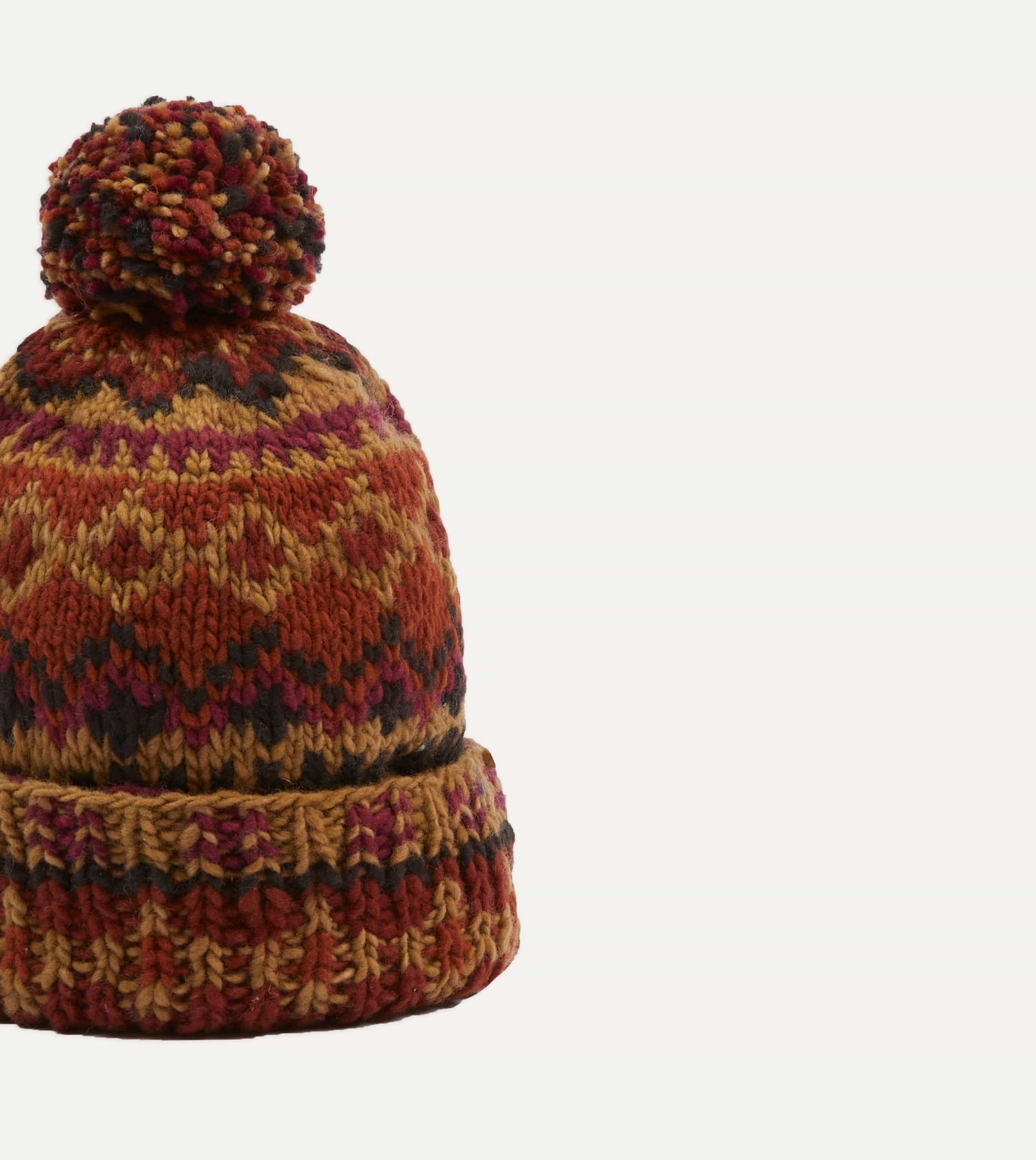 Chamula Brown Fairisle Merino Knit Cap