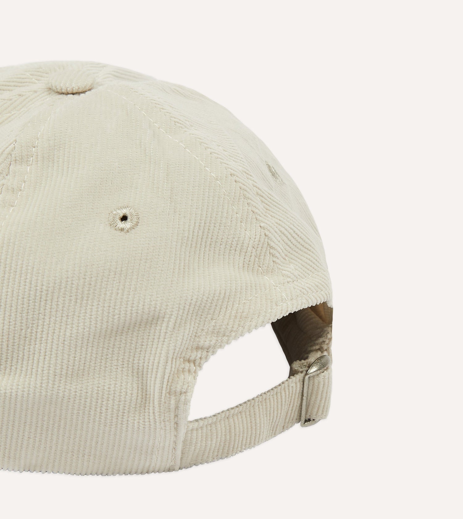 White Flowers Emblem Cotton Corduroy Baseball Cap