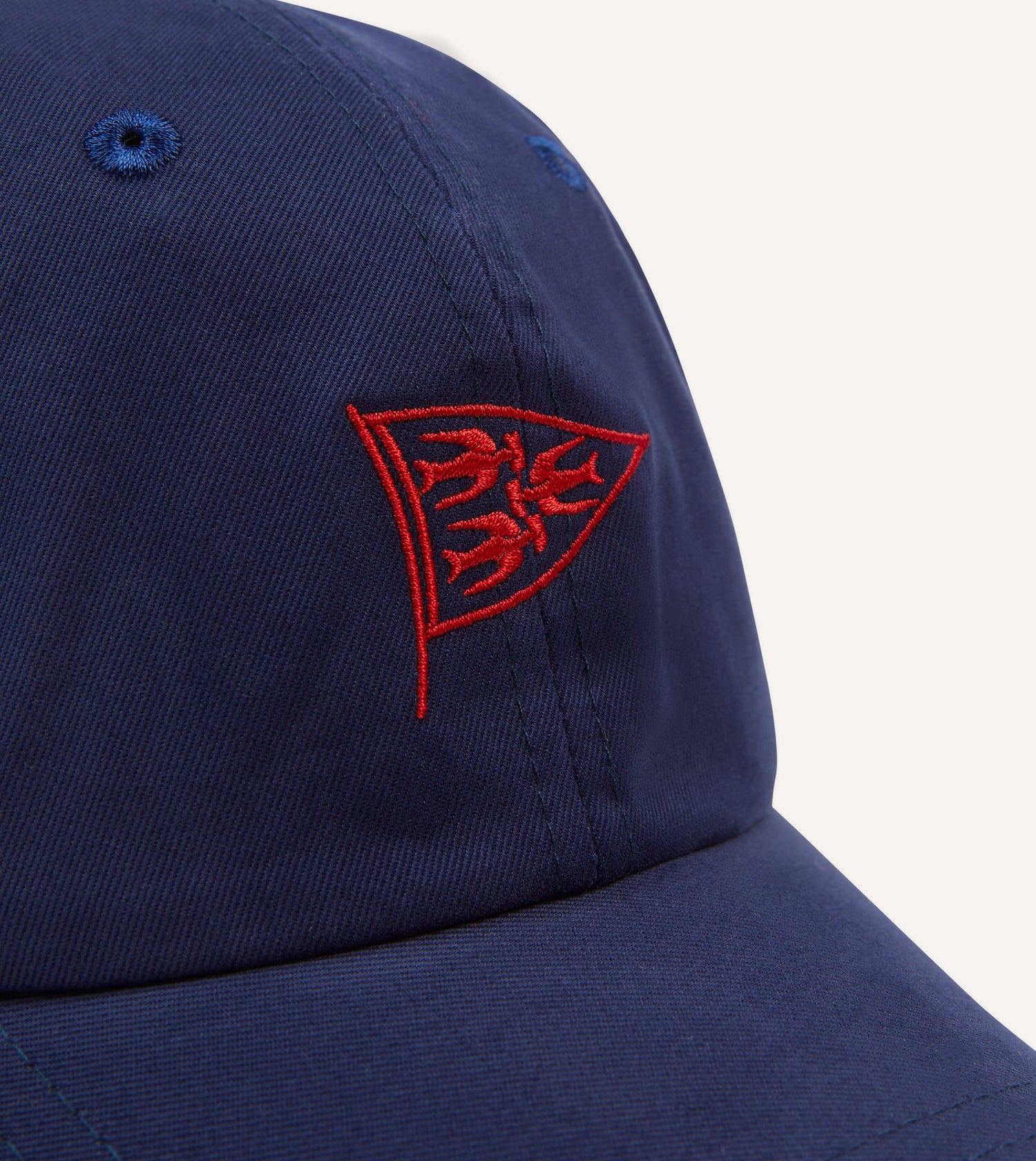 Navy Pigeon Flag Emblem Cotton Twill Baseball Cap