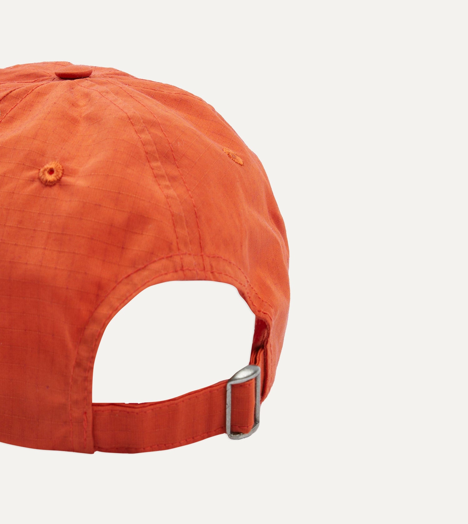 Orange Waxed Ripstop Cotton Baseball Cap