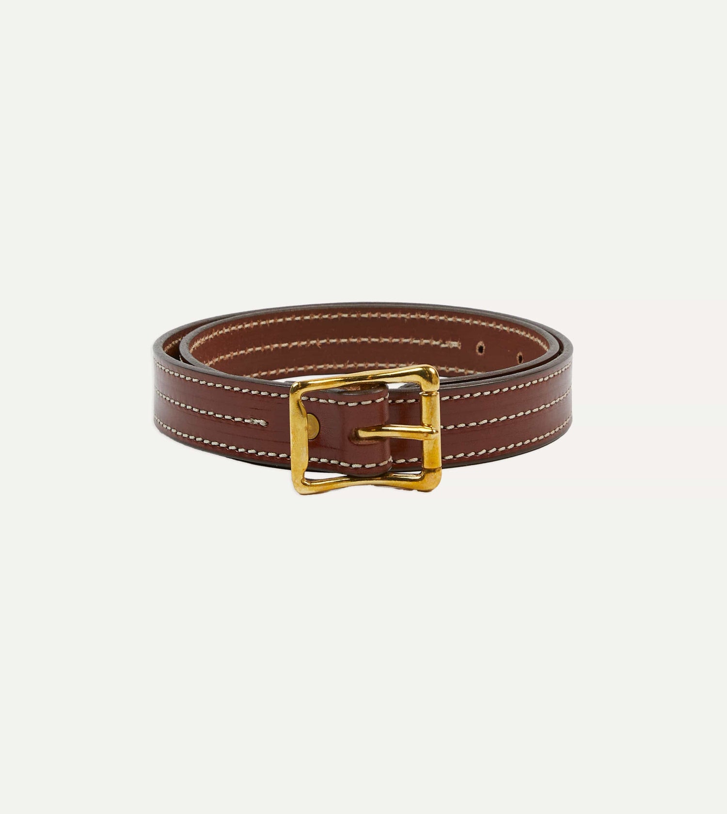 Yuketen Brown Triple Stitched Leather Belt