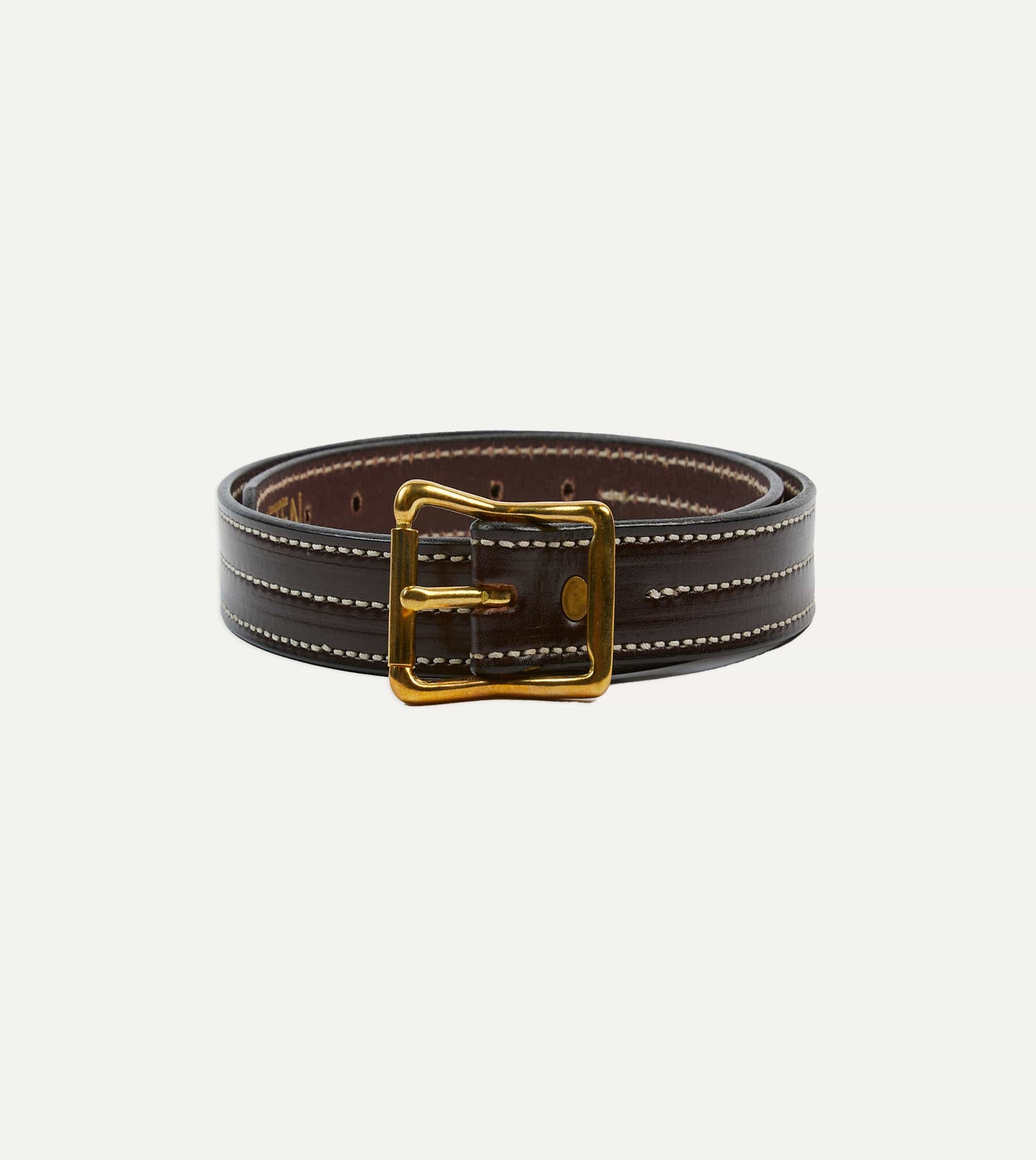 Yuketen Black Triple Stitched Leather Belt