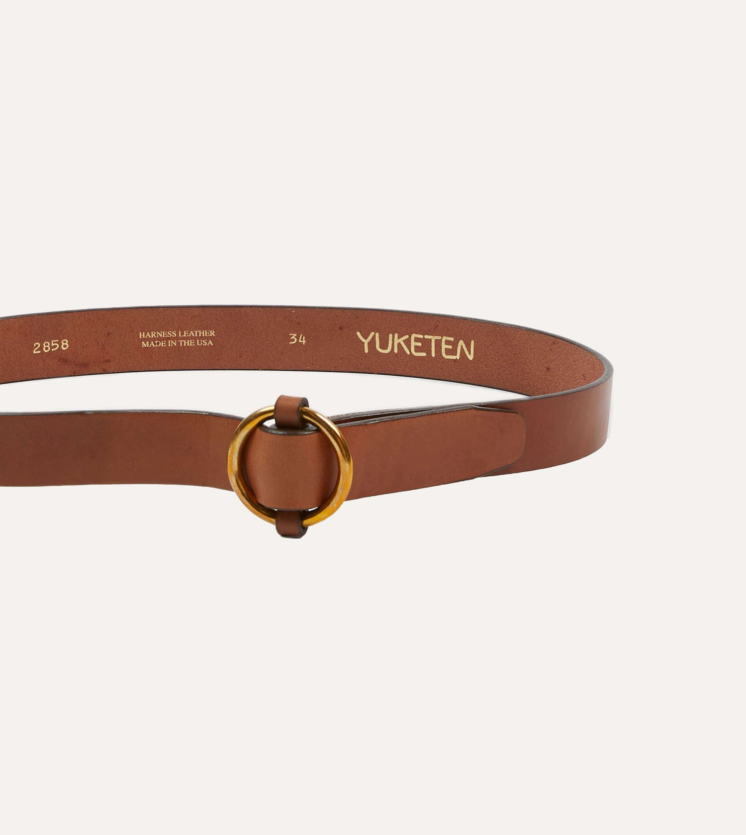 Yuketen Brown Ring Leather Belt