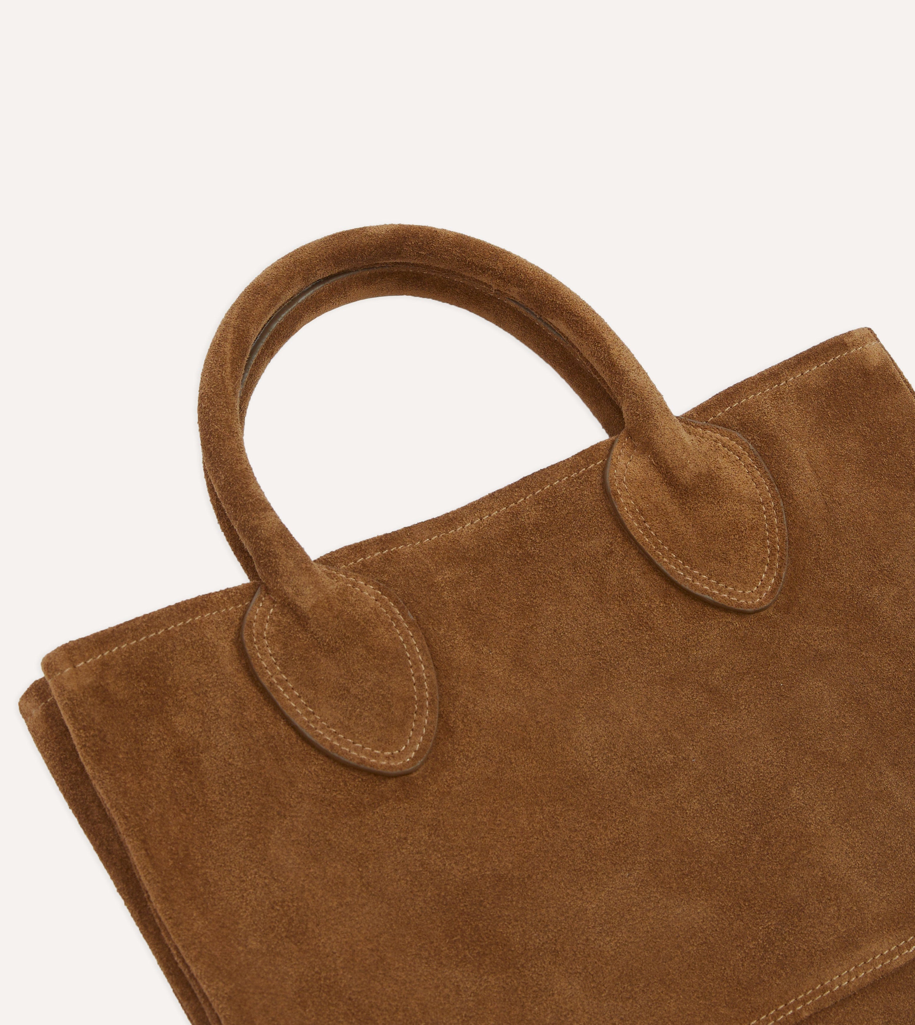 Tobacco Suede Tote Bag – Drakes