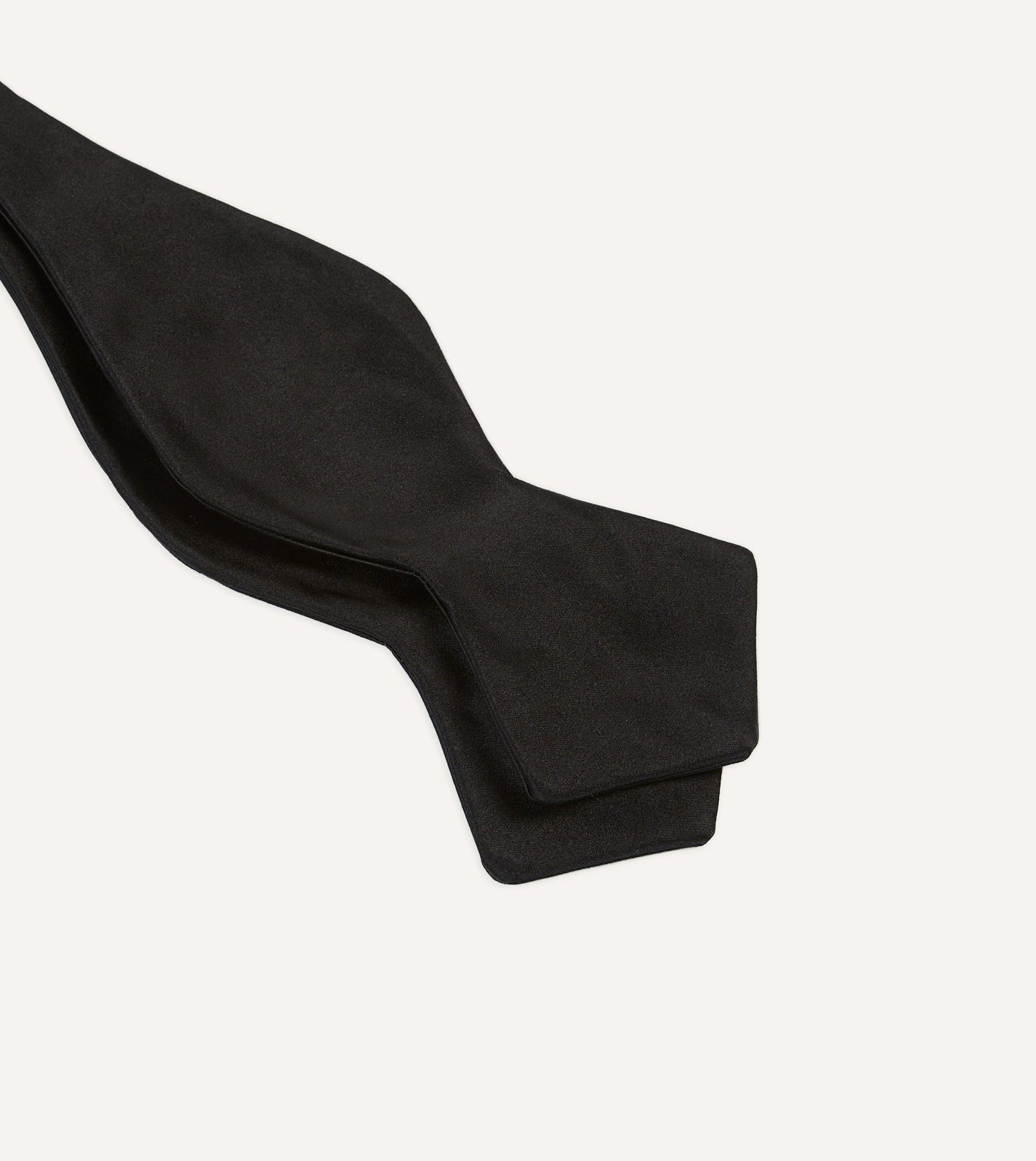 Black Self-Tie Satin Batwing Bow Tie