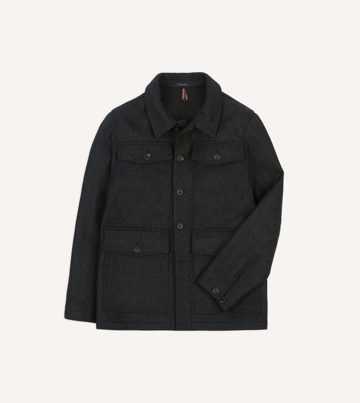 Drake's by A. Levine Charcoal Wool Mackinaw Jacket