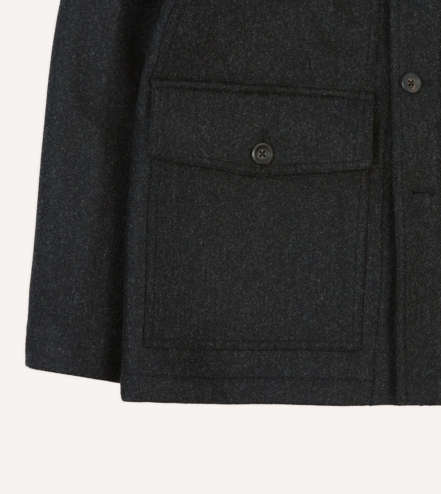 Drake's by A. Levine Charcoal Wool Mackinaw Jacket